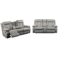 Signature Design by Ashley Mitchiner Reclining Sofa and Loveseat-Fog