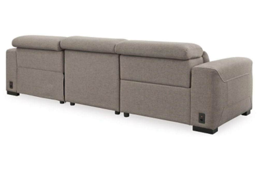 Signature Design by Ashley Mabton 3-Piece Power Reclining Sectional-Gray