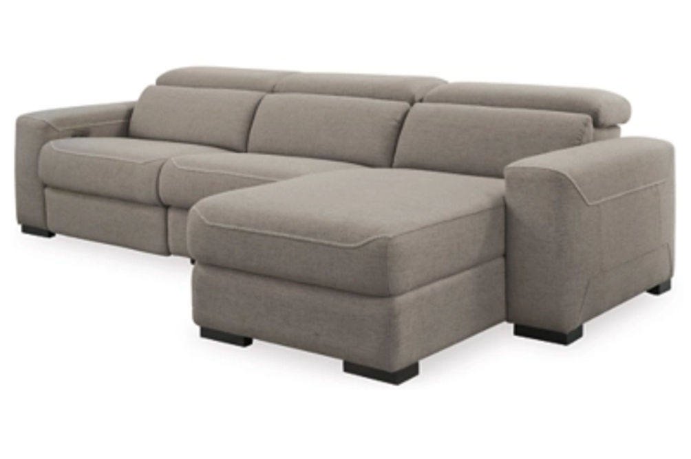 Signature Design by Ashley Mabton 3-Piece Power Reclining Sectional-Gray