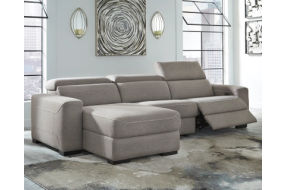 Signature Design by Ashley Mabton 3-Piece Power Reclining Sectional-Gray