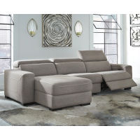 Signature Design by Ashley Mabton 3-Piece Power Reclining Sectional-Gray