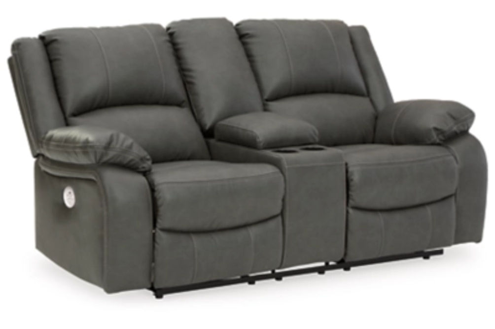 Signature Design by Ashley Calderwell Power Reclining Sofa and Loveseat-Gray