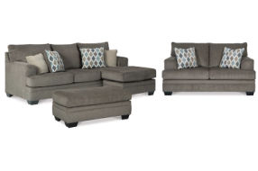 Signature Design by Ashley Dorsten Sofa Chaise, Loveseat, and Ottoman-Slate