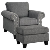 Benchcraft Agleno Chair and Ottoman-Charcoal