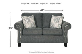 Benchcraft Agleno Sofa and Loveseat-Charcoal