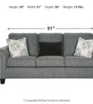 Benchcraft Agleno Sofa and Loveseat-Charcoal