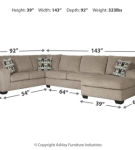 Signature Design by Ashley Ballinasloe 3-Piece Sectional and Ottoman-Platinum