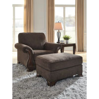 Benchcraft Miltonwood Chair and Ottoman-Teak