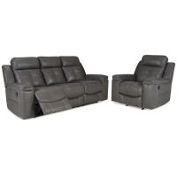 Signature Design by Ashley Jesolo Reclining Sofa and Recliner-Dark Gray