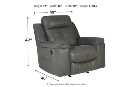 Signature Design by Ashley Jesolo Reclining Sofa and Recliner-Dark Gray