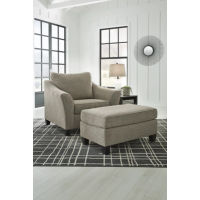 Benchcraft Barnesley Oversized Chair and Ottoman-Platinum