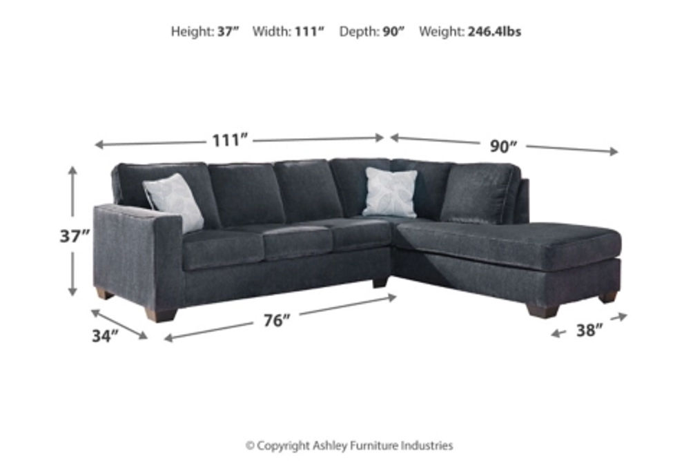 Signature Design by Ashley Altari 2-Piece Sectional with Chaise-Slate