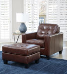 Signature Design by Ashley Altonbury Chair and Ottoman-Walnut