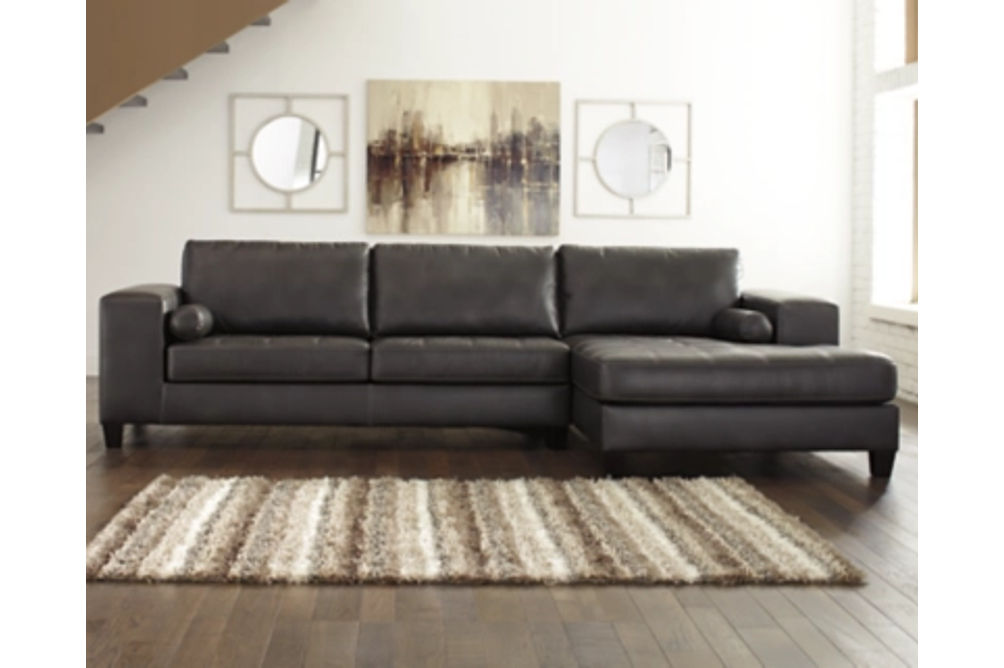 Signature Design by Ashley Nokomis 2-Piece Sectional with Chaise-Charcoal