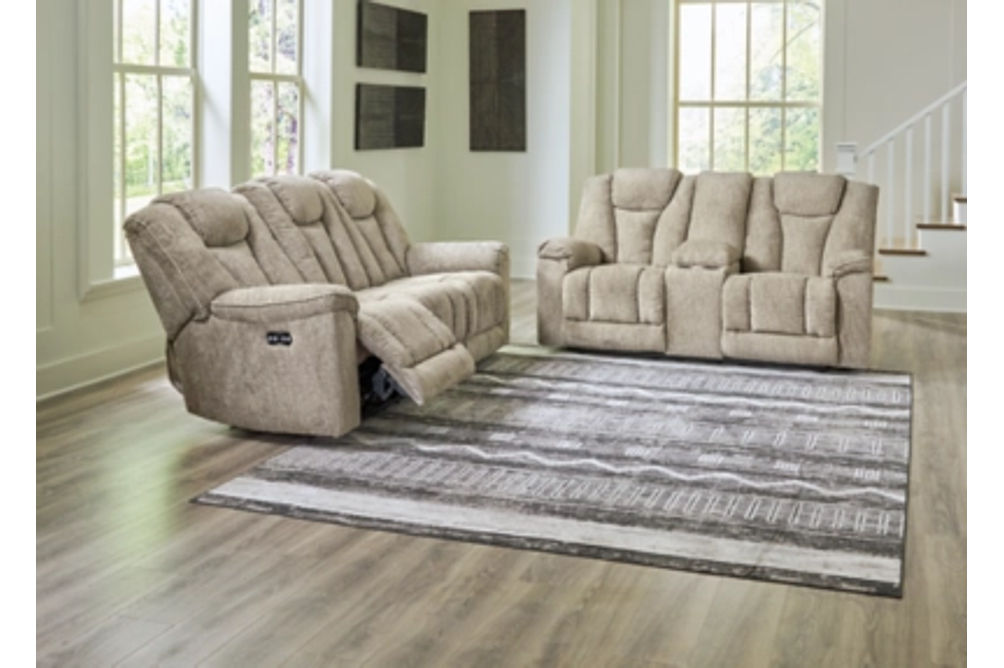 Signature Design by Ashley Hindmarsh Power Reclining Sofa and Loveseat-Stone