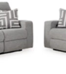 Signature Design by Ashley Biscoe Power Reclining Sofa and Loveseat-Pewter