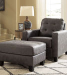 Benchcraft Venaldi Chair and Ottoman-Gunmetal