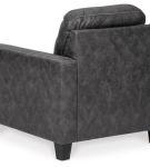 Benchcraft Venaldi Chair and Ottoman-Gunmetal