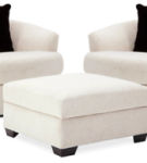 Ashley Cambri 2 Oversized Swivel Chairs and Ottoman-Snow