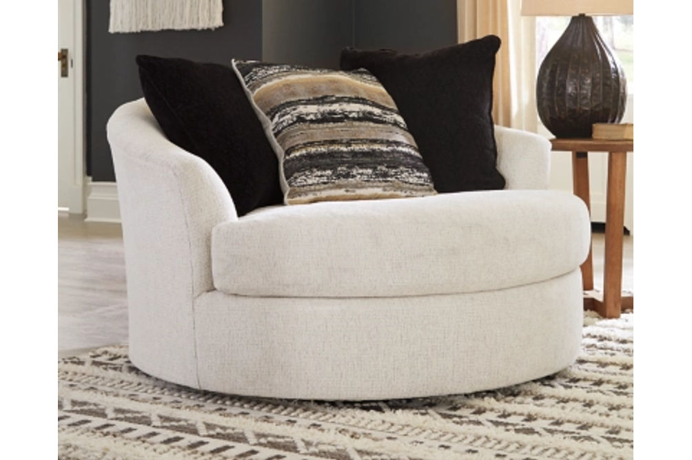 Ashley Cambri 2 Oversized Swivel Chairs and Ottoman-Snow