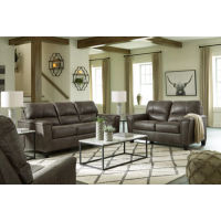 Signature Design by Ashley Navi Sofa, Loveseat and Recliner-Smoke