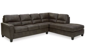 Signature Design by Ashley Navi 2-Piece Sleeper Sectional with Chaise-Smoke