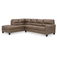 Signature Design by Ashley Navi 2-Piece Sectional Sofa Sleeper Chaise-Fossil