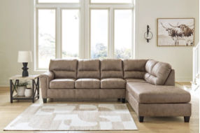 Signature Design by Ashley Navi 2-Piece Sectional Sofa Sleeper Chaise-Fossil