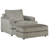 Signature Design by Ashley Soletren Oversized Chair and Ottoman-Ash