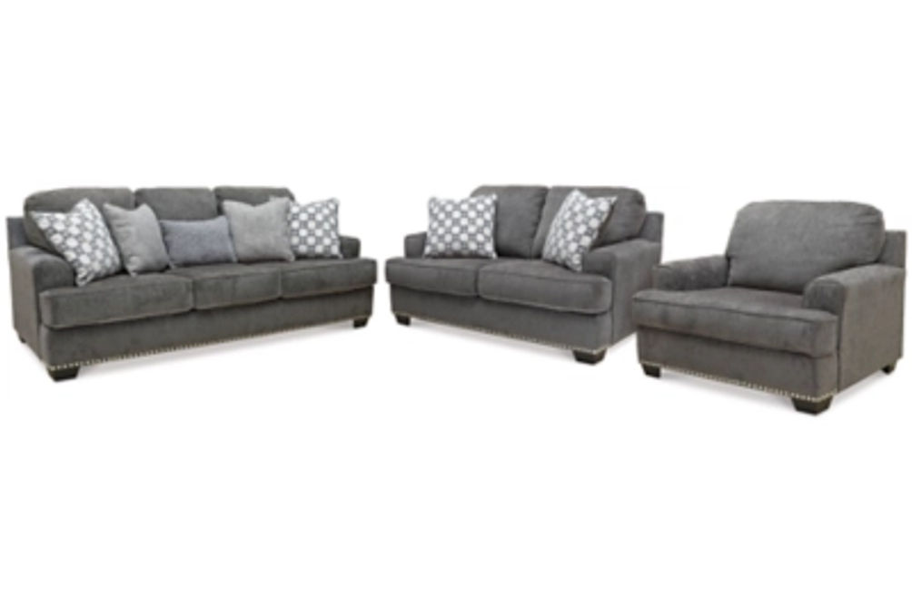 Benchcraft Locklin Sofa, Loveseat, and Chair-Carbon