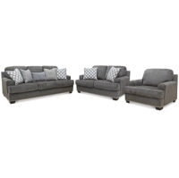 Benchcraft Locklin Sofa, Loveseat, and Chair-Carbon