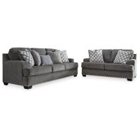 Benchcraft Locklin Sofa and Loveseat-Carbon