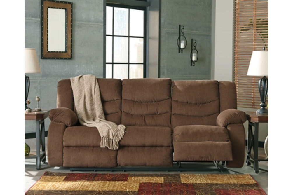 Signature Design by Ashley Tulen Reclining Sofa with Recliner-Chocolate