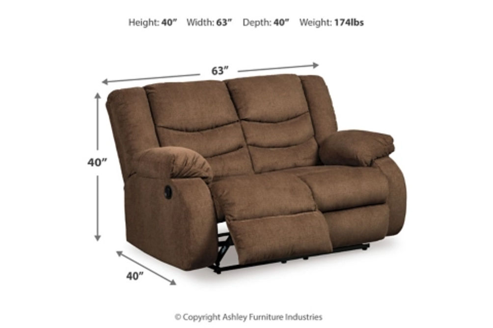 Signature Design by Ashley Tulen Reclining Loveseat and Recliner-Chocolate