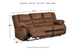 Signature Design by Ashley Tulen Reclining Sofa with Recliner-Chocolate