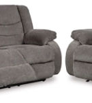 Signature Design by Ashley Tulen Reclining Loveseat and Recliner-Gray