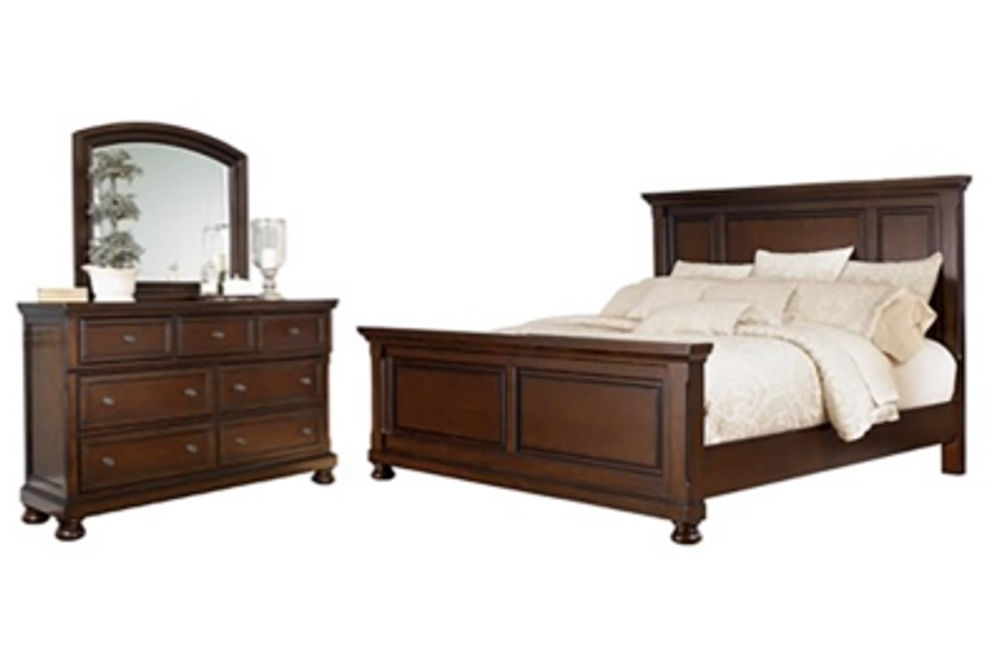 Millennium by Ashley Porter King Panel Bed, Dresser and Mirror-
