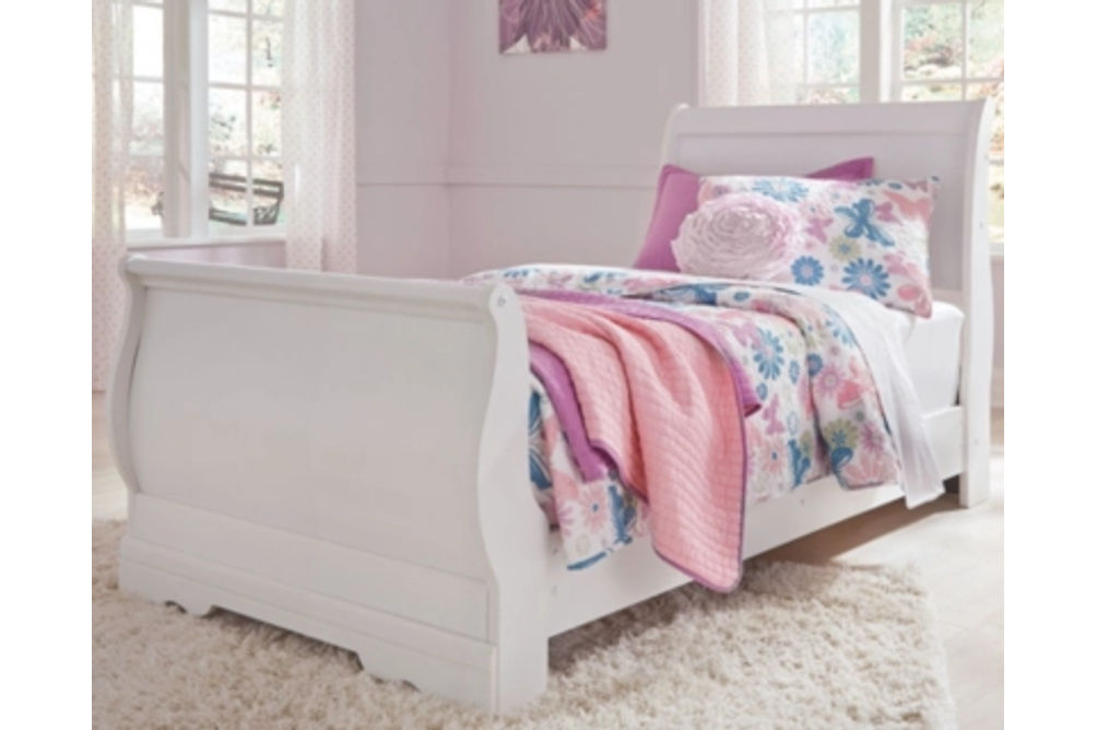 Signature Design by Ashley Anarasia Twin Sleigh Bed and Chest-White