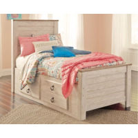 Signature Design by Ashley Willowton Twin Panel Bed with 2 Storage Drawers