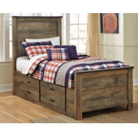 Signature Design by Ashley Trinell Twin Panel Bed with 2 Storage Drawers