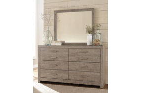 Culverbach King Panel Bed, Dresser, Mirror, Chest and Nightstand-Gray