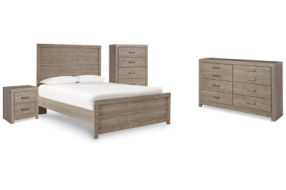 Culverbach Full Panel Bed, Dresser, Chest and Nightstand-Gray