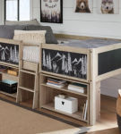 Wrenalyn Twin Loft Bed with Under Bed Bookcase Storage