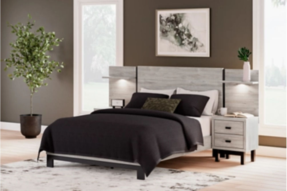 Signature Design by Ashley Vessalli Queen Panel Bed with Extensions-Gray