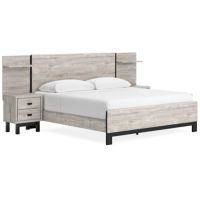 Signature Design by Ashley Vessalli King Panel Bed with Extensions-Gray