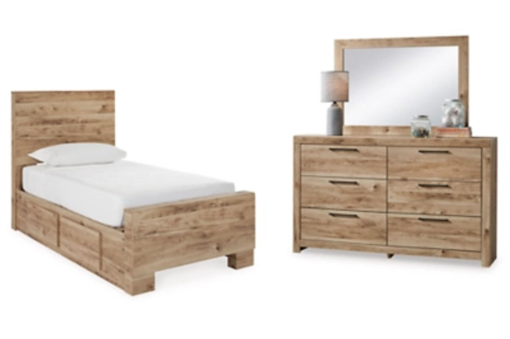 Signature Design by Ashley Hyanna Twin Panel Bed with 2 Side Storage, Dresser