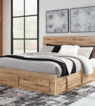 Signature Design by Ashley Hyanna Queen Panel Storage Bed with 2 Under Bed Sto