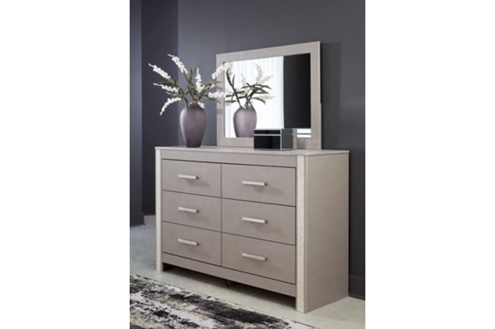 Signature Design by Ashley Surancha Queen Poster Bed, Dresser, Mirror and 2 Ni
