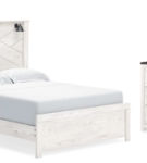 Gerridan Queen Panel Bed, Dresser, Mirror, and Nightstand-White/Gray