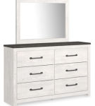 Gerridan King Panel Bed, Dresser, Mirror, Chest and 2 Nightstands-White/Gray